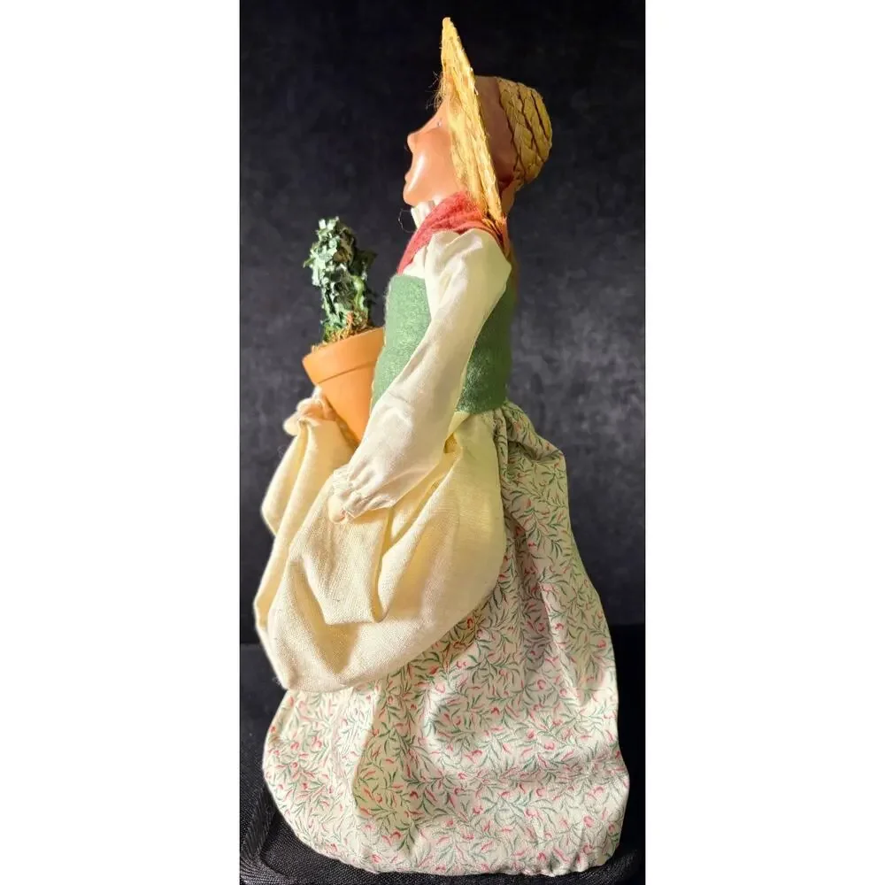 Byers Choice Williamsburg Colonial Woman With Topiary Signed and Dated 2001